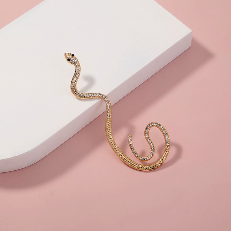 Fashion Snake-shaped Retro Alloy Earrings Diamond Ear Clip