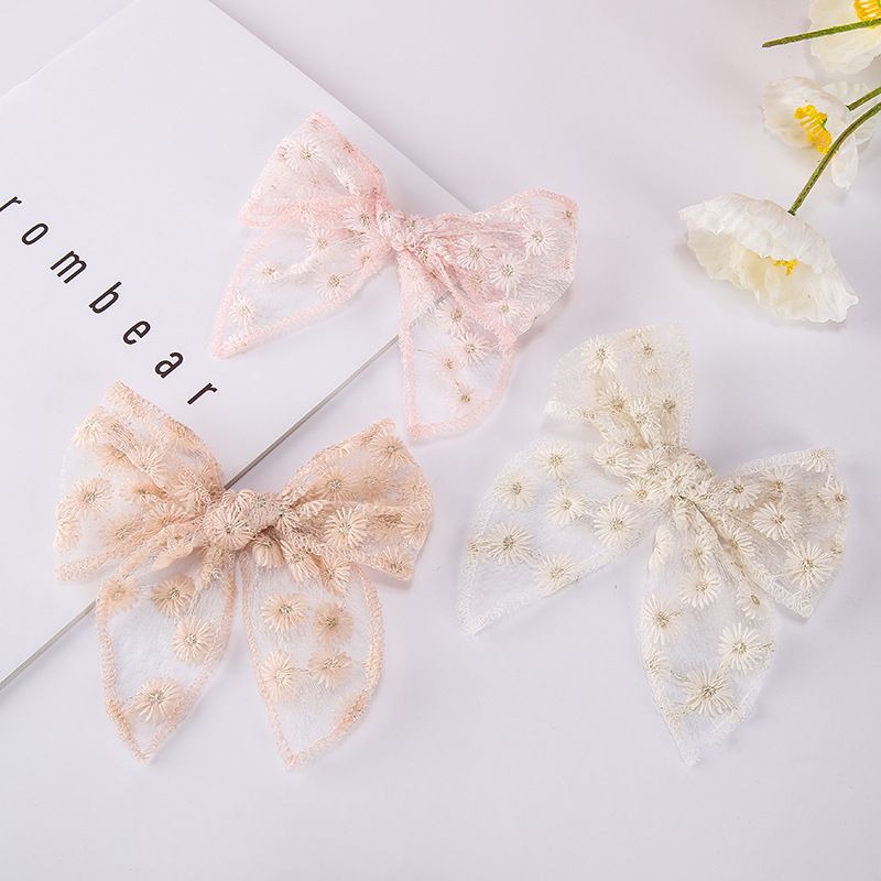 Fashion Embroidery Printing Children's Bow Cute Swallowtail Knotted Hairpin