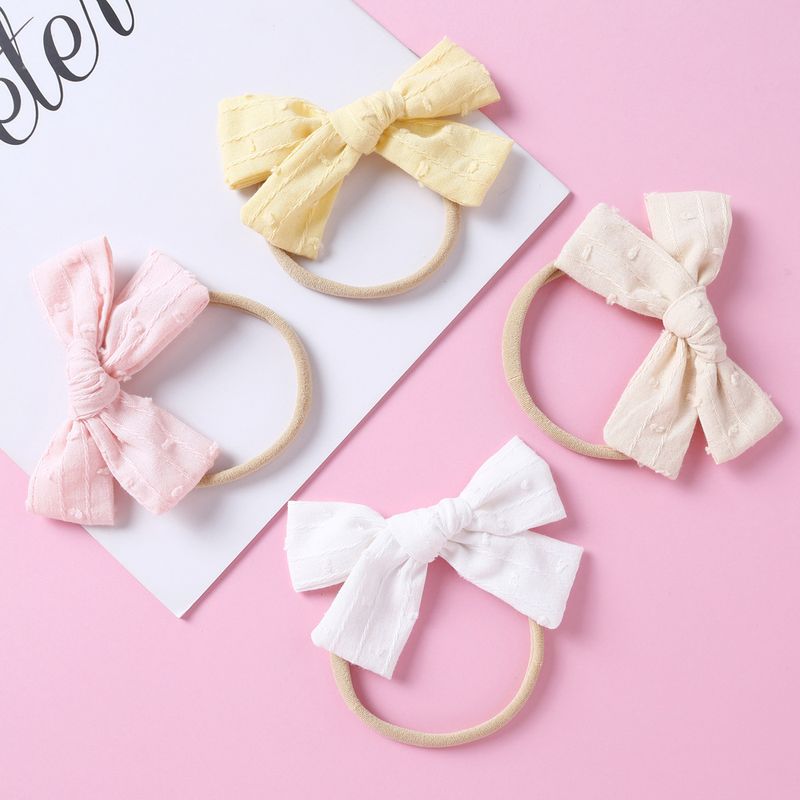 Baby Headwear Soft Nylon Jacquard Bow Polka Dot Kids Hair Accessories