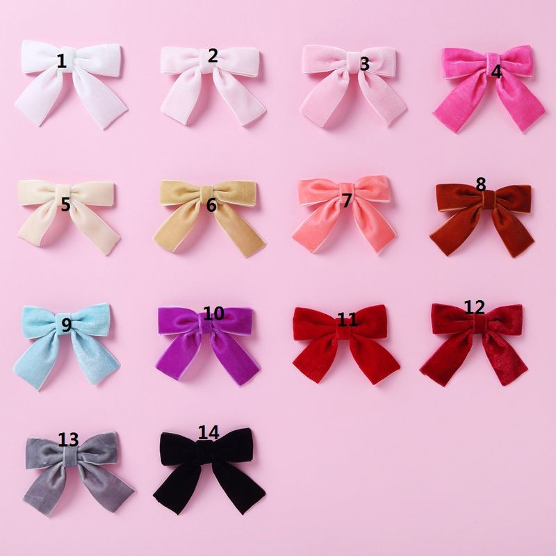 Soft And Seamless Korean Velvet Bow Baby Children's Multicolor Hairpin