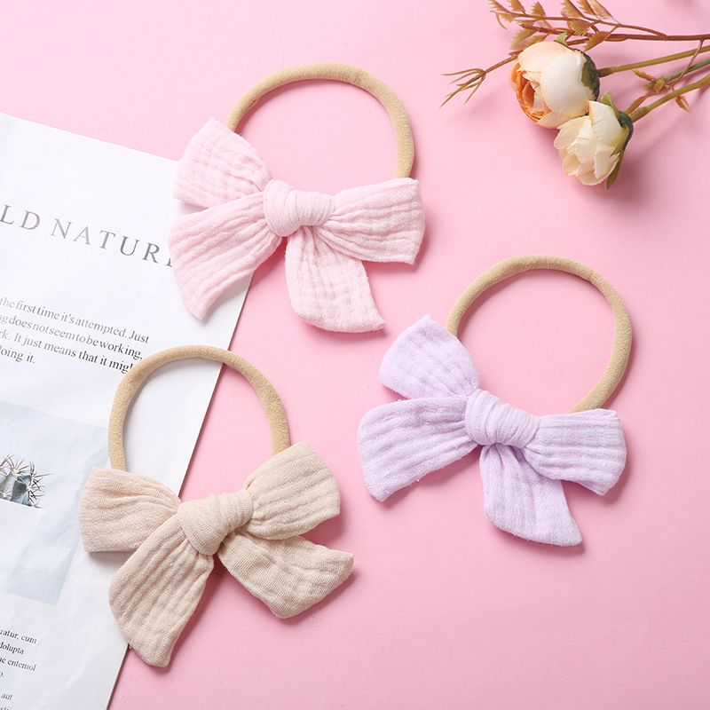 Frühlings-nylon-soft-bogen-baby-baumwoll-haar-accessoires Für Kinder