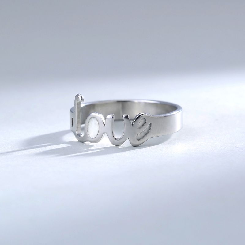 Classic Creative Sky Blue Luminous Love Letter Stainless Steel Ring