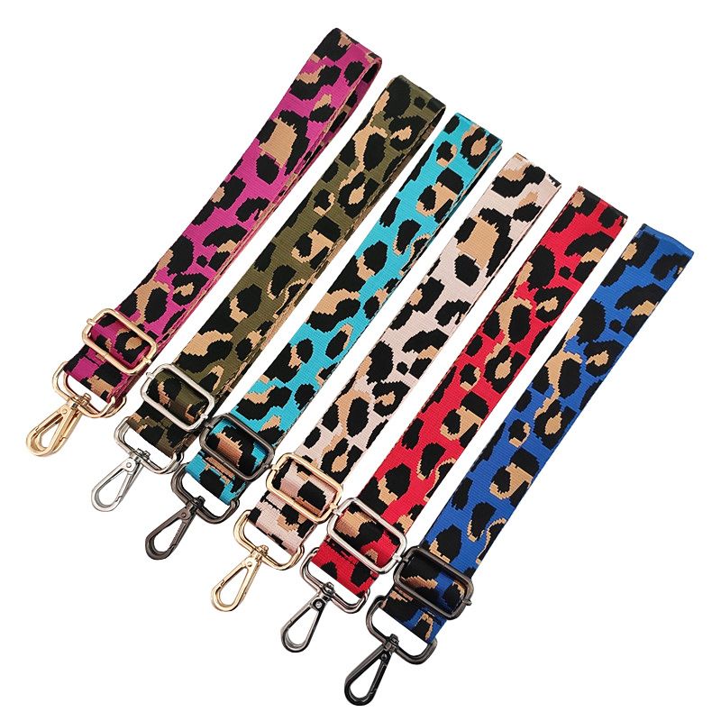 New Leopard Print Wide Adjustable Shoulder Crossbody Long Strap Bag Accessoires