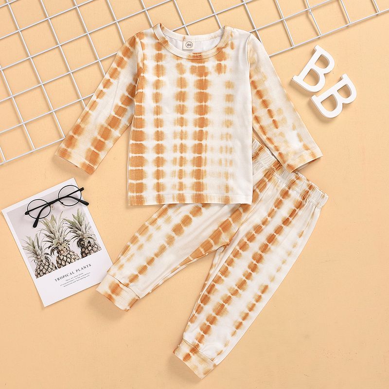 Spring And Autumn New Baby Clothing Tie-dye Multicolor Suit