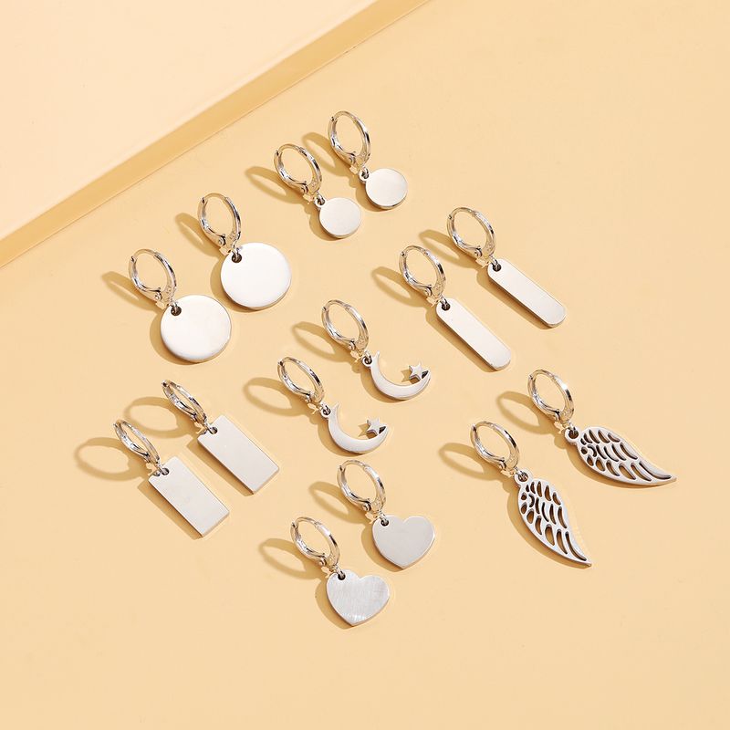 Fashion Simple Stainless Steel Earrings Geometric Drop Earrings
