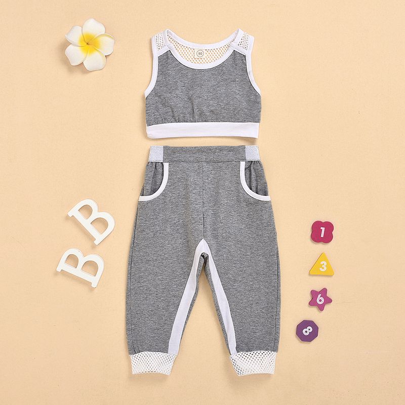 Children's Clothing Summer Fashion Girls Tank Top Trousers Sports Suit
