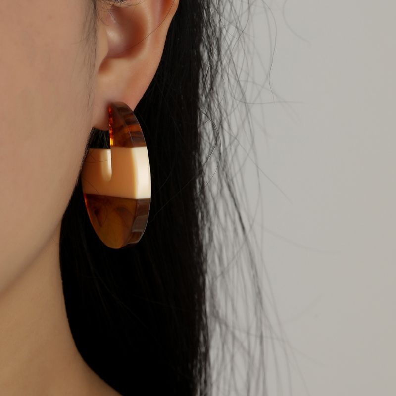 Boucles D&#39;oreilles En Ambre Demi-cercle Acrylique Géométrique De Mode En Gros