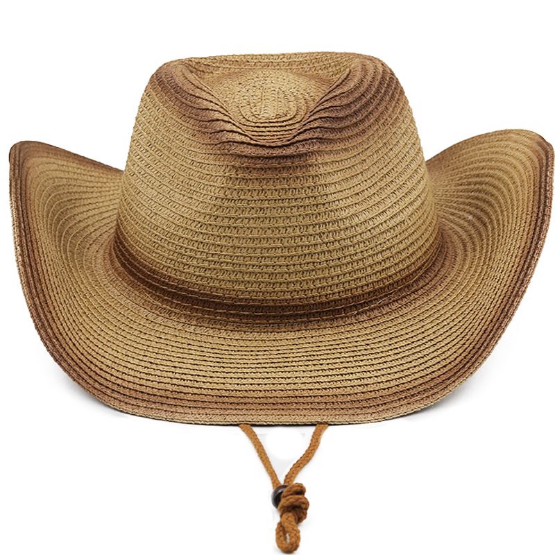 New Western Cowboy Straw Hat Outdoor Sports Mountaineering Top Hat Foldable Hat