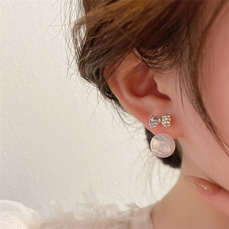2022 New Pearl Colorful Bow Pendant Earrings