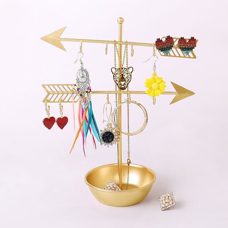 Arrow Shape Wrought Iron Earring Rack Jewelry Storage Rack Home Gold Jewelry Display Rack Hanging Earring Rack