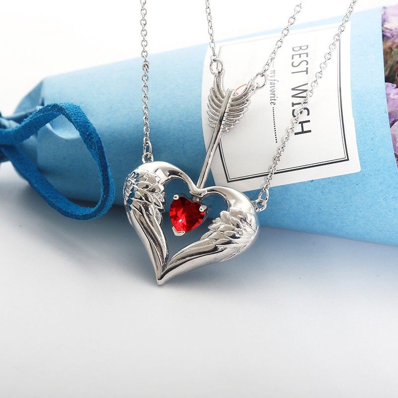 Fashion Arrow Piercing Heart Pendant Multilayer Necklace