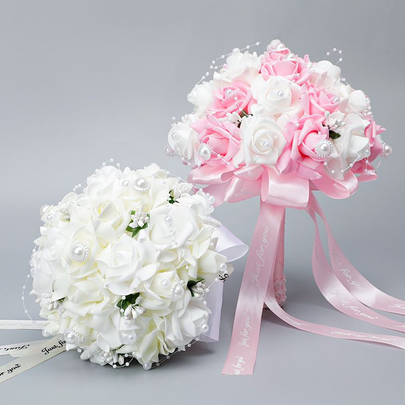 Fashion Wedding Supplies Foam Simulation Hand Holding Flower Pearl Decoration