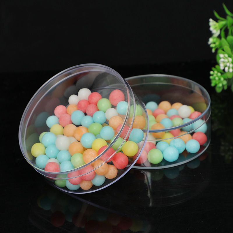 Daily Necessities Transparent Ps Plastic Candy Box Round Food Packaging Box Jewelry Storage Box Wholesale Can Be Printed And Customized