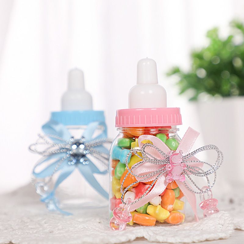 European-style Creative Cute Milk Bottle Transparent Plastic Wedding Candy Box Baby Shower Birthday Gift Packaging Sugar Box