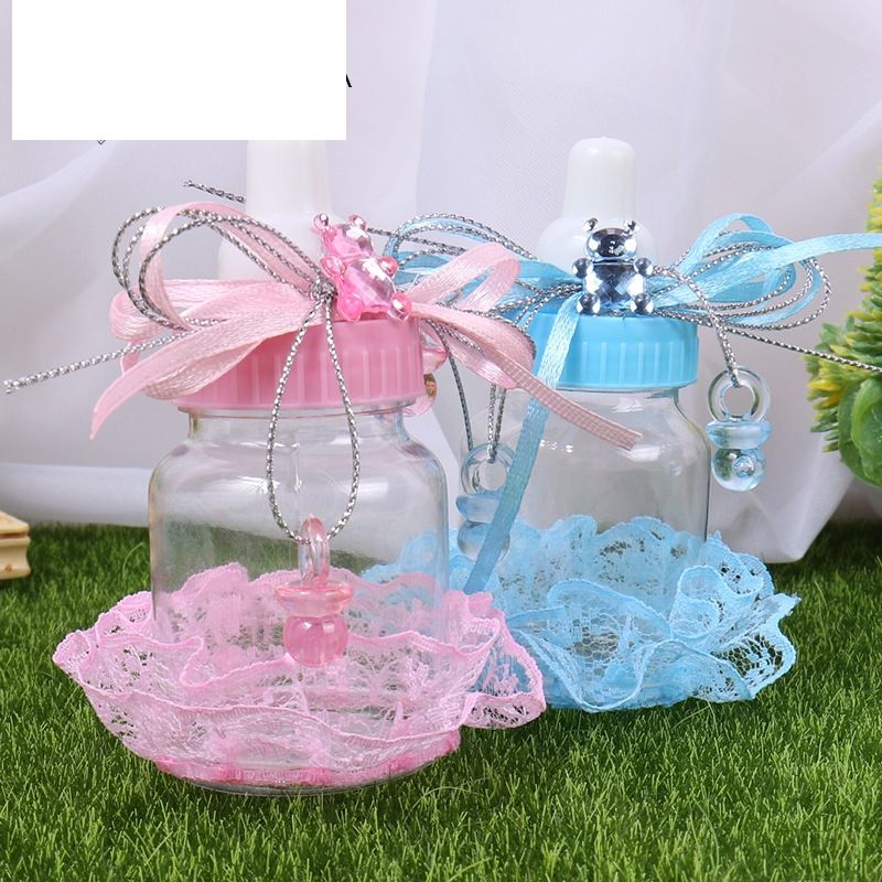 European-style New Creative Wedding Candy Box Drill Bear Lace Lace Accessories Small Bottle Shape Candy Box Wedding Wholesale