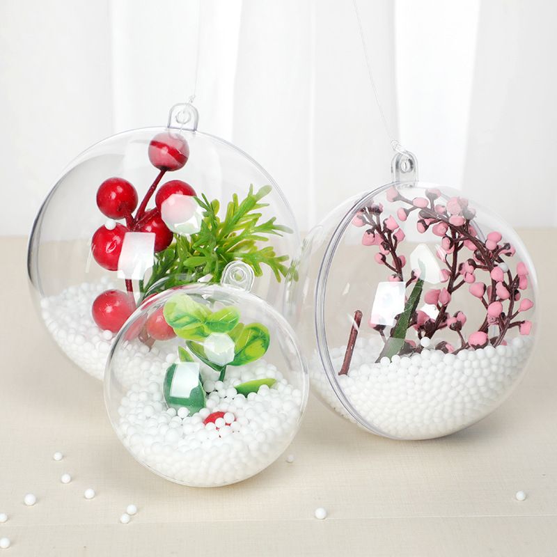 3-90cm Boule En Plastique Décorative Festive Boule De Noël Transparente Boule Suspendue Décorative