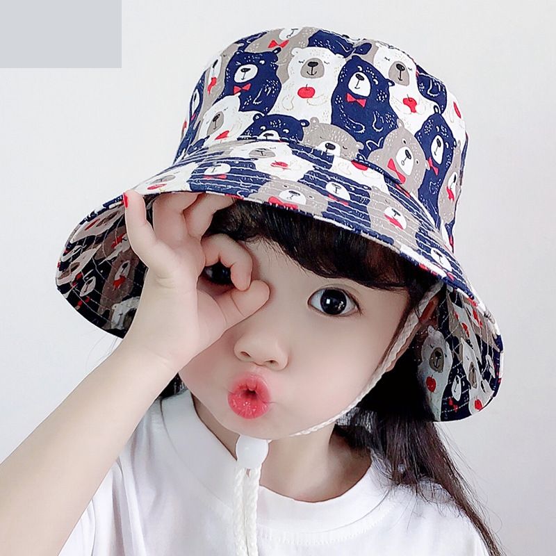 1014 Cotton Thin Baby Hat Spring And Summer Hat Animal Pattern Hat Children Sunscreen Fisherman Hat Men And Women Basin Hat New