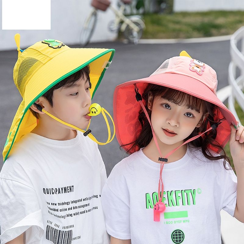 Children&#39;s Bamboo Dragonfly Fisherman Hat Sunscreen Sun Hat Boy Hat Summer Girl Big Brim Shawl Sun Hat 1026