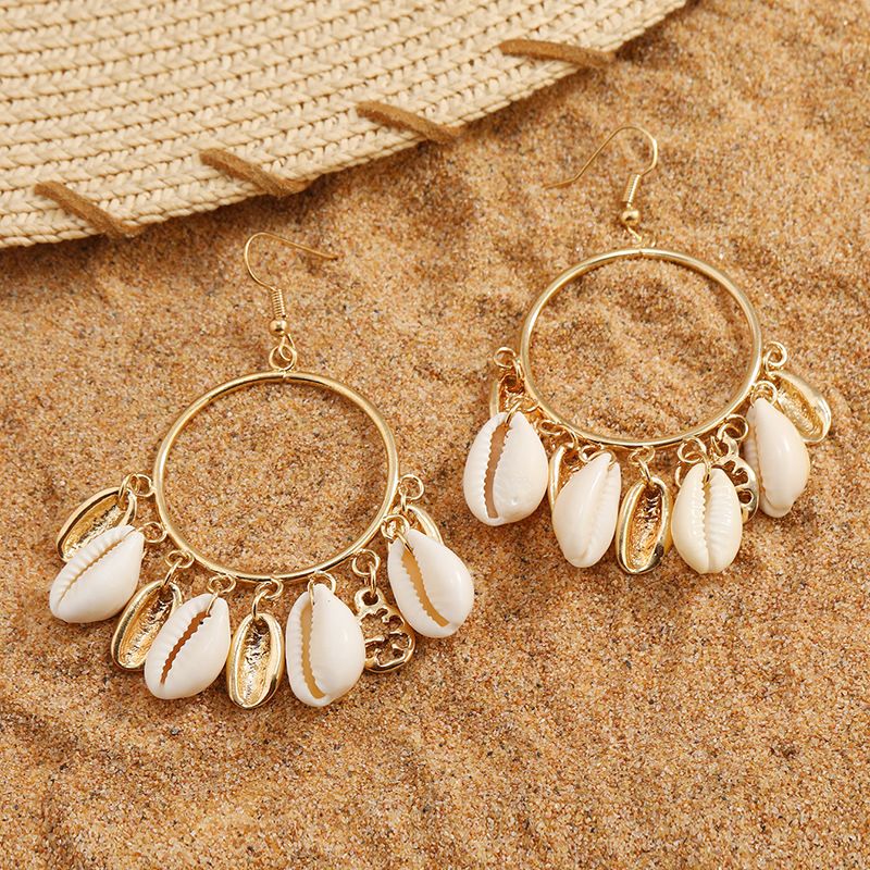 Fashion New Marine Shell Natural Conch Alloy Earrings Jewelry Wholesale