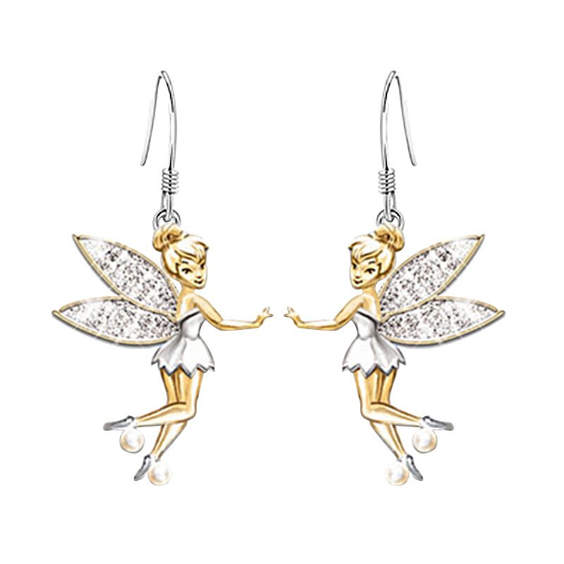 New Cross-border Jewelry Fashion Fairy Earrings Europe And The United States Angel Fairy Flower Fairy Earrings Earrings