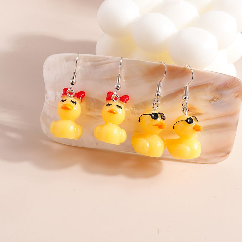 Fashion Cartoon Cute Little Yellow Duck Earrings