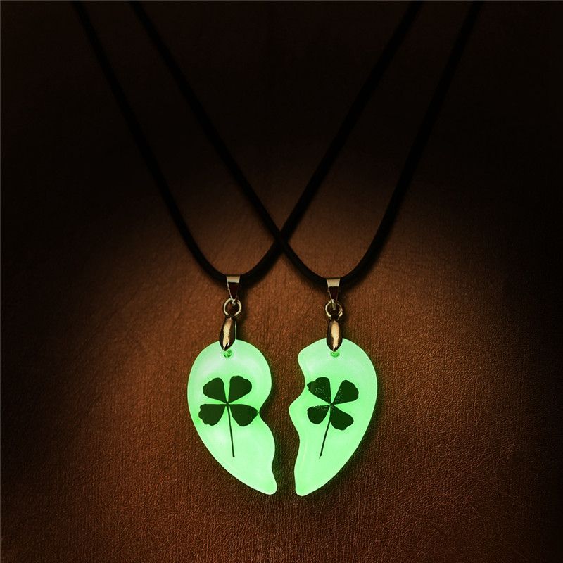 Cool Style Shiny Korean Style Four Leaf Clover Arylic No Inlaid St. Patrick Unisex Necklace
