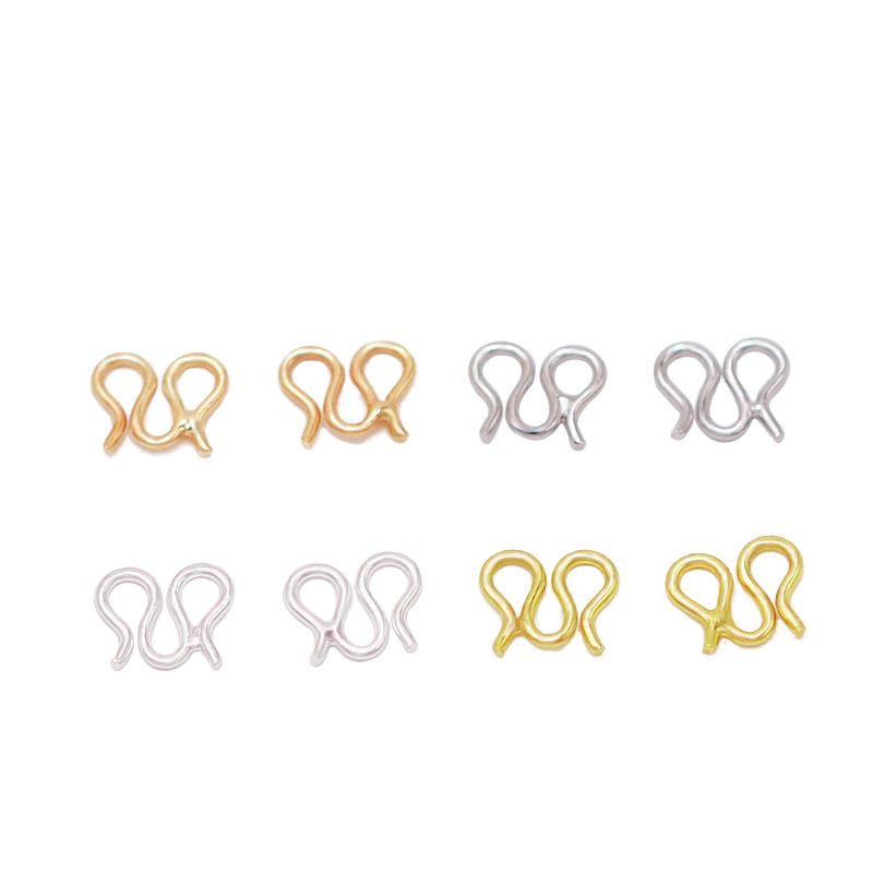 18k Real Gold Gold-plated Color Retention M Buckle Bracelet Necklace W Connection Buckle S-shaped Closing Hook Button Diy Ornament Accessories