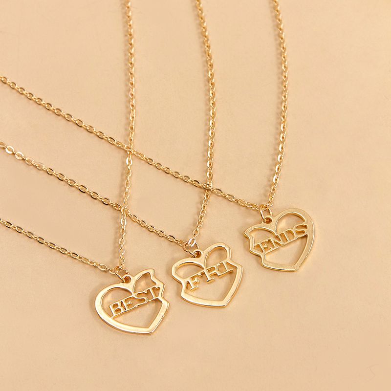 Best Friends Three-piece Chain Girlfriends Pendant English Necklace