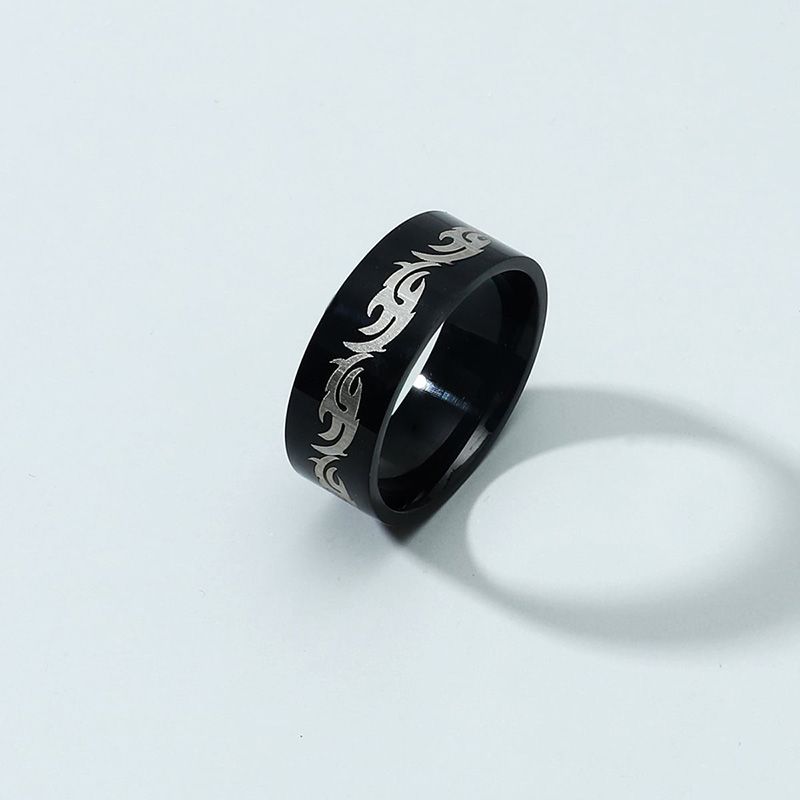 Fashion Simple Stainless Steel Flame Ring