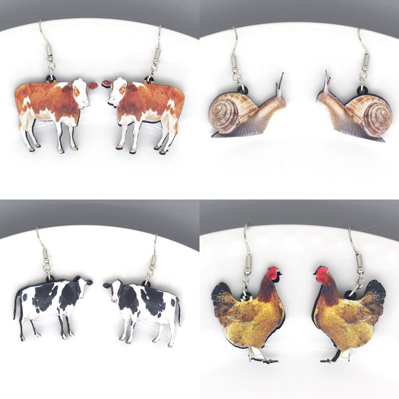 Fashion Simulation Animal Printing Acrylic Cartoon Ear Hook