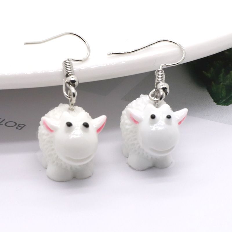 Ornament New Creative Cute Sheep Resin Earrings