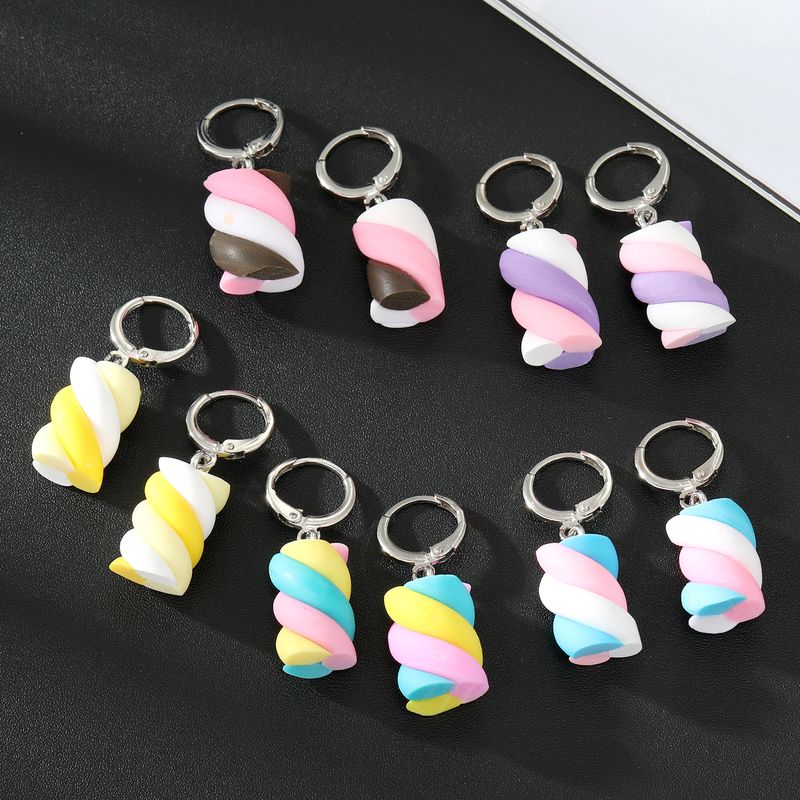 Ornament New Creative Cotton Candy Colorful Geometric Resin Earrings
