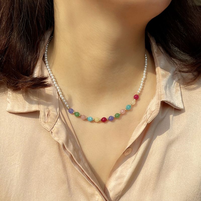 Spring And Summer Pearl Clavicle Chain Jewelry Cute Simple Necklace Accessories