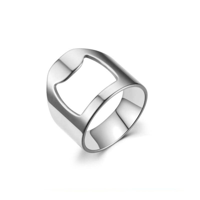 Exaggerated Geometric Stainless Steel Unisex Rings