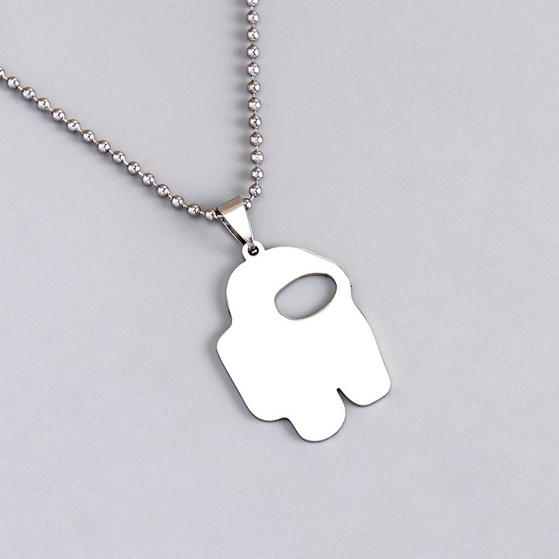 304 Stainless Steel Cartoon Style Japanese Style Astronaut Game Necklace