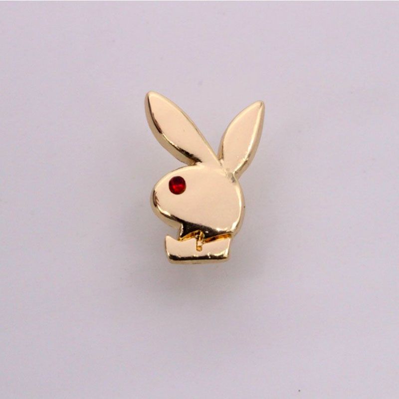 European And American Hot Fashion Personality Rhinestone Rabbit Head Brooch Collar Button Corsage Wholesale