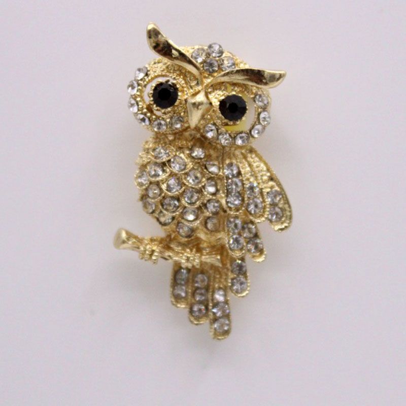 Factory Direct Sales Korean Style High-end Diamond Owl Brooch Corsage Clothing Accessories Unisex Pin