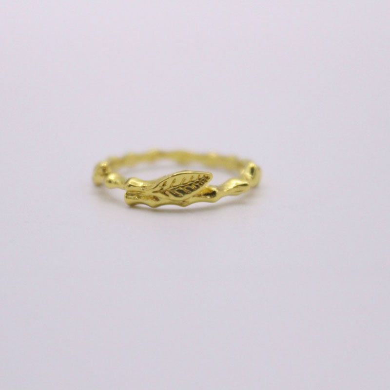 Korean  Hot Creative Style Leaf Shape Ring European And American Women's Fashion 18k Gold Ring Ornament Wholesale