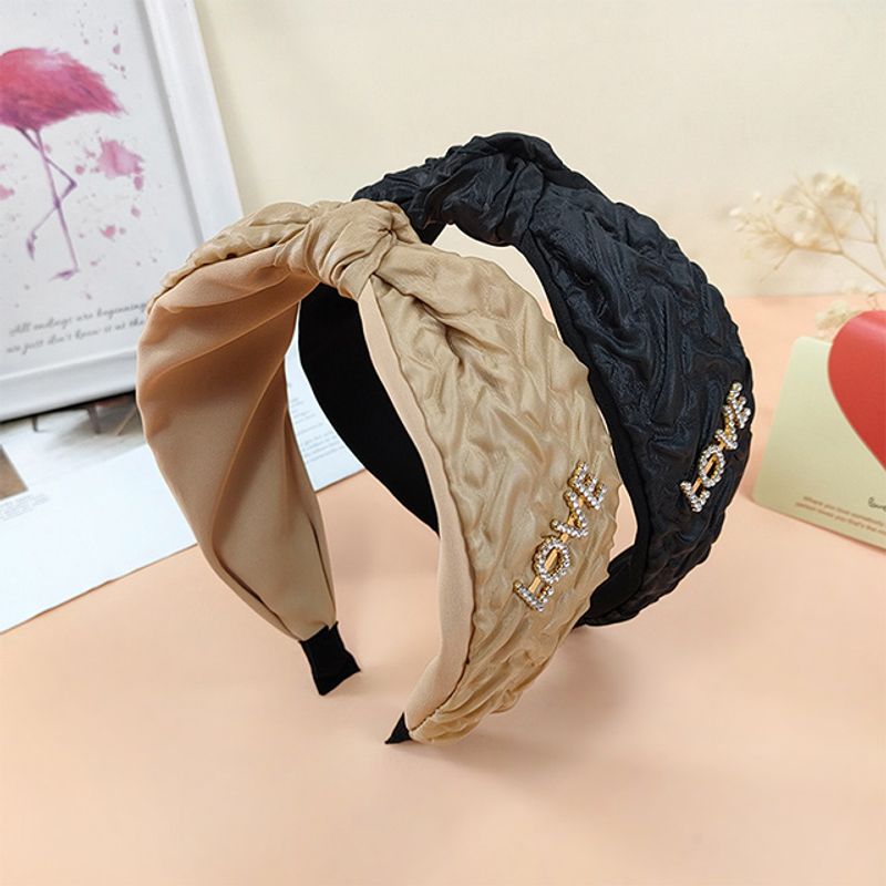 Fashion New Retro Pattern Knotted Letter-printing Cloth Wide Double-layer Headband