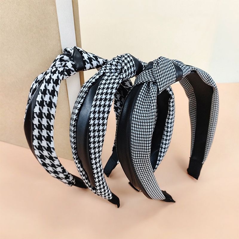 Women's Classic Style Houndstooth Cloth Printing Hair Band