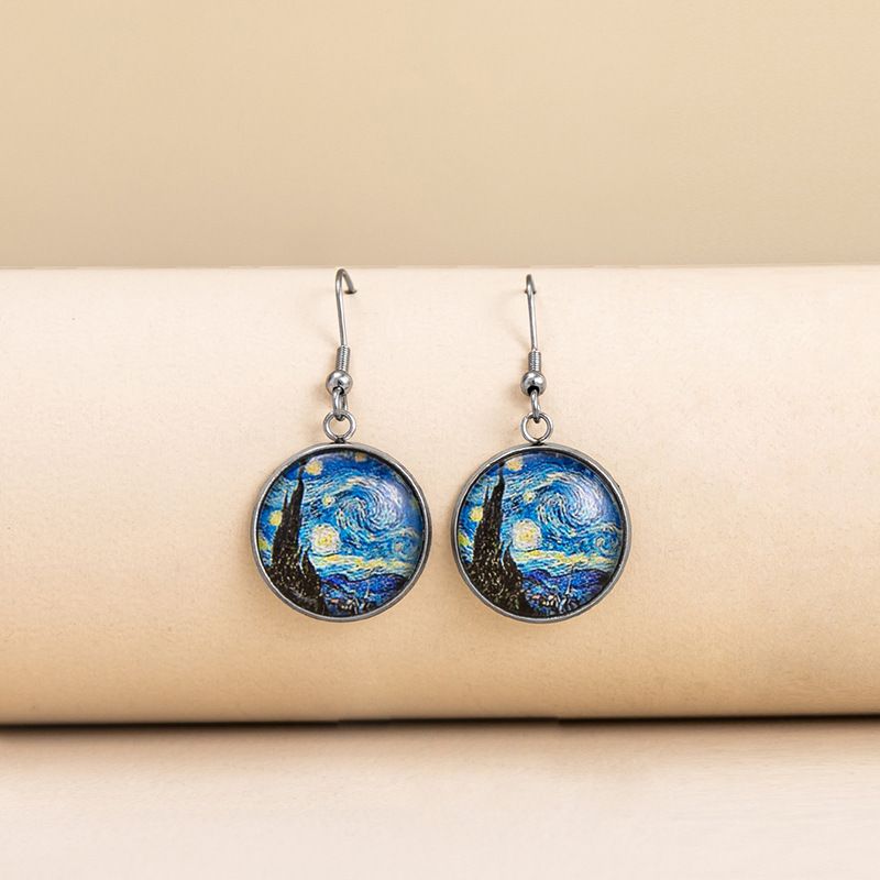 Classical Vintage Style Novelty Abstract Scenery Plating Alloy Glass Glass Earrings