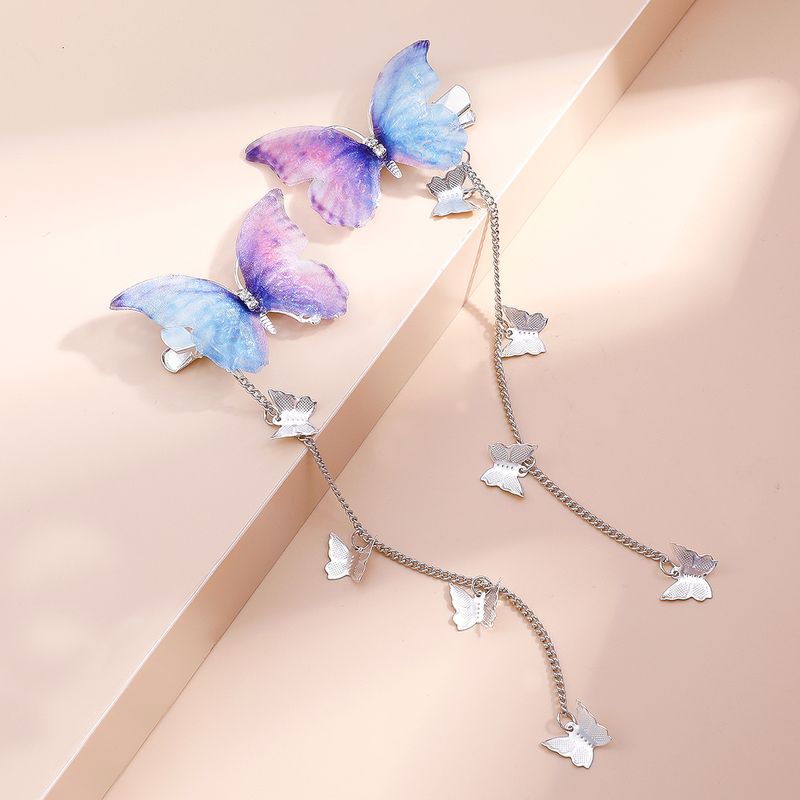 Retro Style Hair Accessories Barrettes Gradient Color Butterfly Hairpin