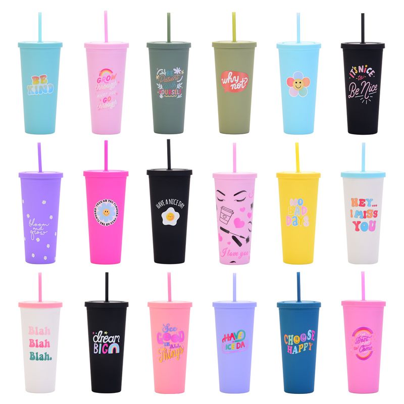 New Creative Fashion Pattern Letter Plastic Cup Cup