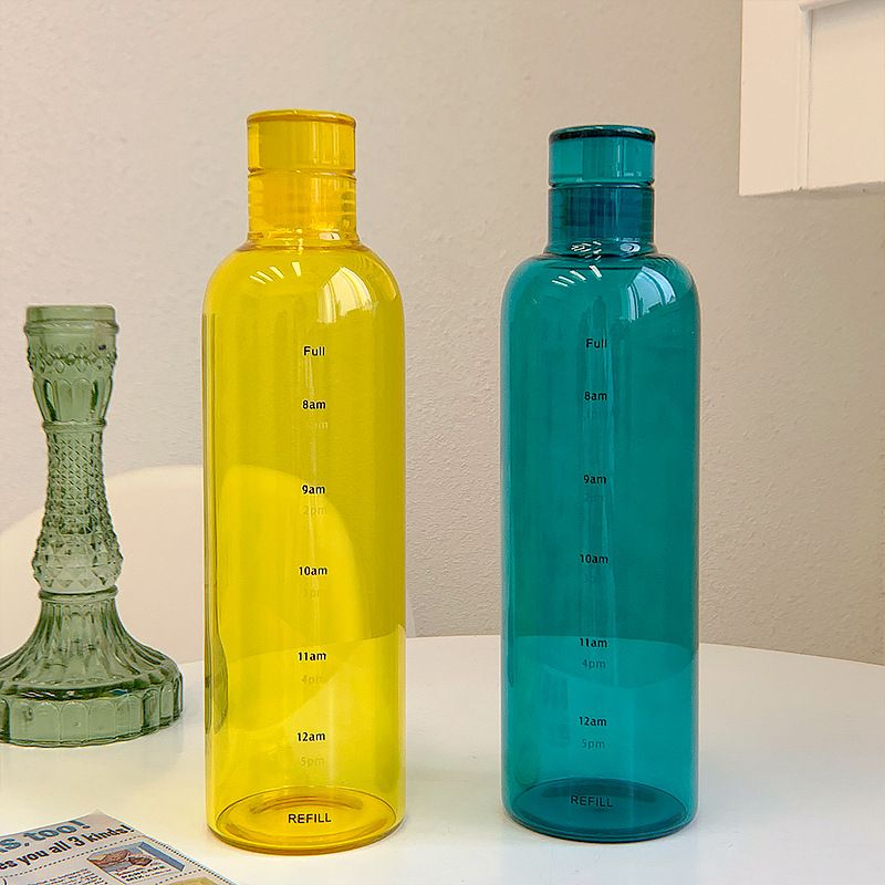 Nueva Simple Escala De Tiempo Transparente Láser Color Vaso De Agua