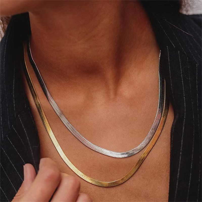 304 Stainless Steel 16K Gold Plated White Gold Plated Gold Plated Fashion Plating Geometric Necklace