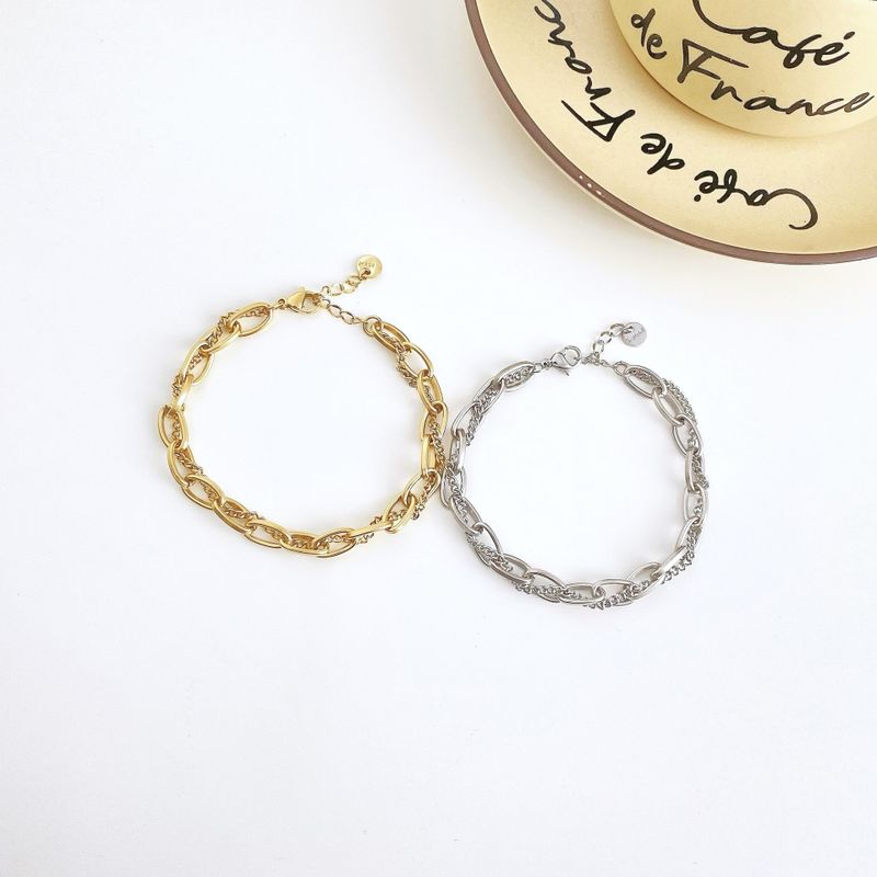 Women's Bracelet Double-layer Hip Hop Cool Titanium Steel Chain Jewelry