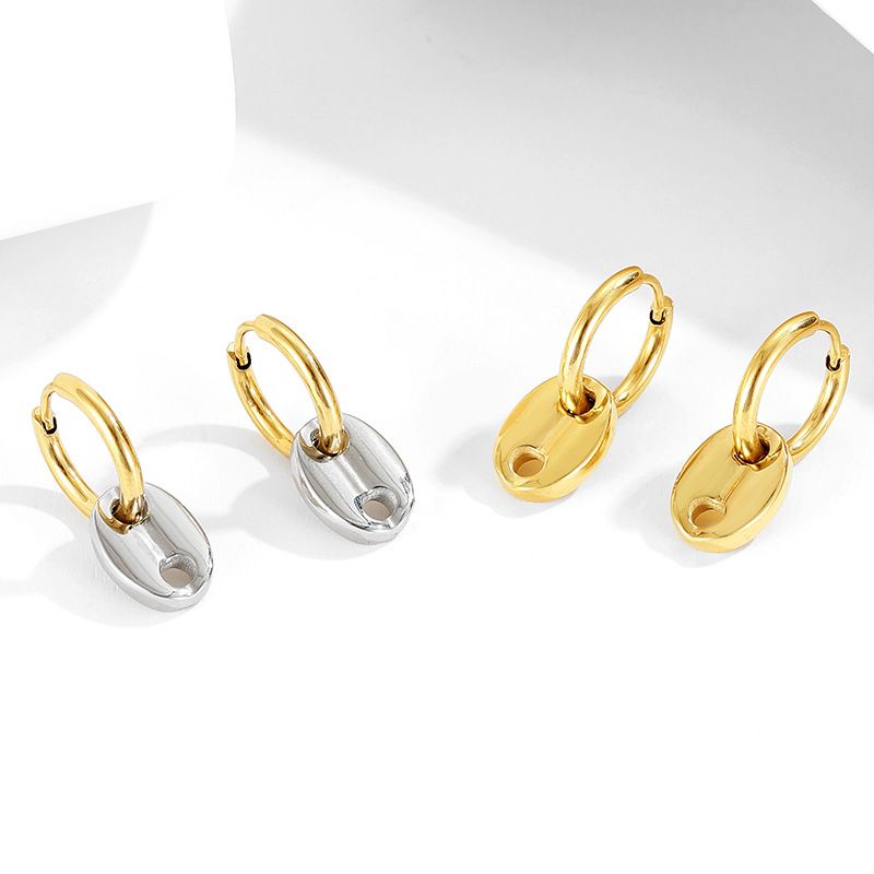 Simple Style Geometric Titanium Steel No Inlaid 16K Gold Plated White Gold Plated Gold Plated Earrings