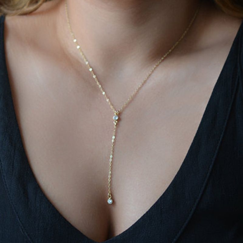 Wholesale Fashion Diamond-studded Necklace Metal Cz Pendant Necklace
