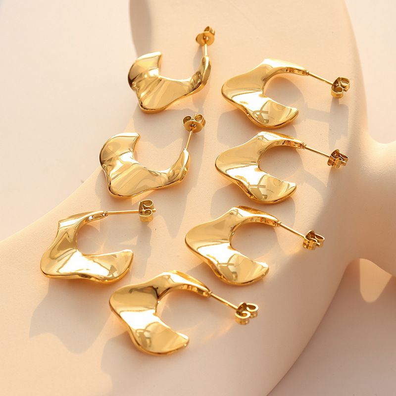Titanium Steel Gold-plated Irregular Shaped Earrings
