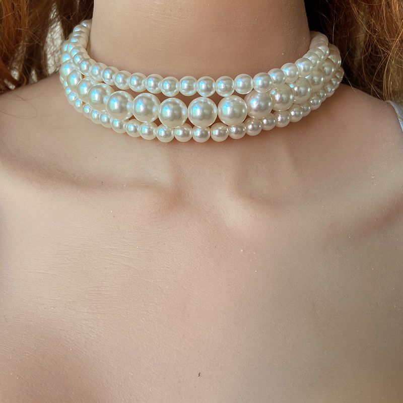 Mode Böhmischen Stil Perle Perlen Multi-schicht Kurze Halskette Ornament